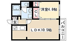 ベルコリーヌ 1LDKの間取図画像