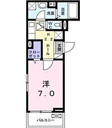 サニーフラット 1Kの間取図画像