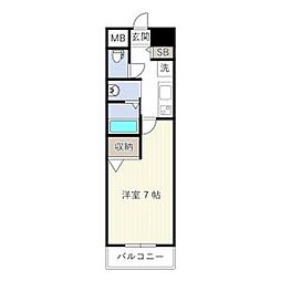フローライト上前津 1Kの間取図画像