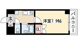 プロビデンス泉 1Kの間取図画像