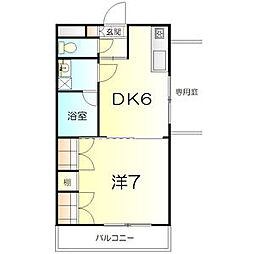 シテイライフ日和 1DKの間取図画像