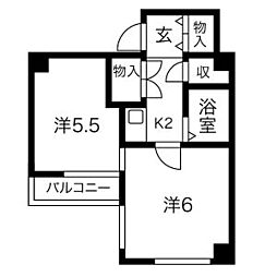 東和マンションプリンセス新栄 2Kの間取図画像