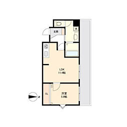 サムティレジデンス東山公園 1LDKの間取図画像