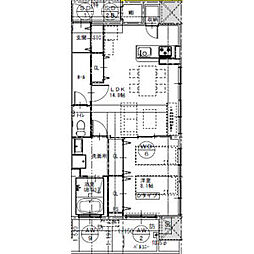 さくらHillsRokubanPlatinumResidence 1LDKの間取図画像