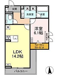 セレスティア南荒子 1LDKの間取図画像