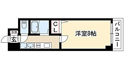パルティール今池 1Kの間取図画像