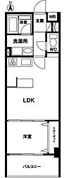 ハイリスベーネ池下 1LDKの間取図画像