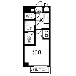 エスリード上前津エアスタ 1Kの間取図画像