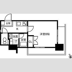 タウンライフ内山 1Kの間取図画像