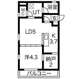 COMFORTCITY 1LDKの間取図画像