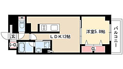 グランルクレ新栄イースト 1LDKの間取図画像