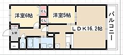 メープルコート 2LDKの間取図画像