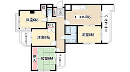 サンシティー小幡 4LDKの間取図画像