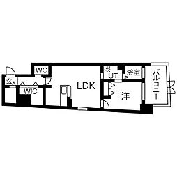 Nアパートメント 1LDKの間取図画像