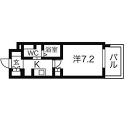 アーデン春岡 1Kの間取図画像