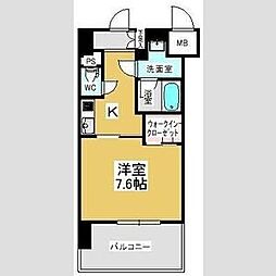 エスペランサ葵 1Kの間取図画像