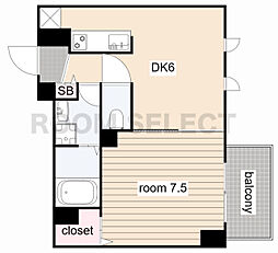 シャンテニエ 1DKの間取図画像