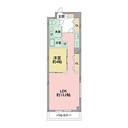 パークサイト泉 1LDKの間取図画像