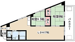 ファミリーハイツ柴田 2LDKの間取図画像
