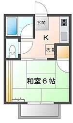 コーポサン・グリーン 1Kの間取図画像