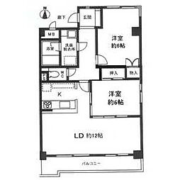 カーサベラ 2LDKの間取図画像