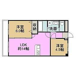 臼井ハイツ 3DKの間取図画像