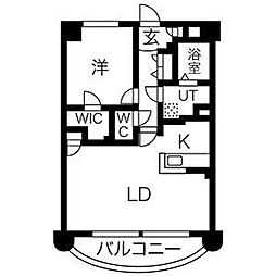 さくらHillsYAGOTO 1LDKの間取図画像