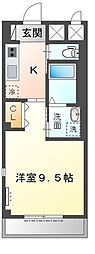 ラ・プラース古出来 1Kの間取図画像