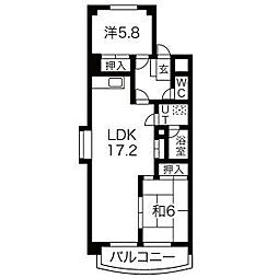 サンサーラキトウ・3 2LDKの間取図画像