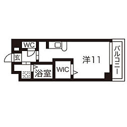 カルティエアラタマ ワンルームの間取図画像