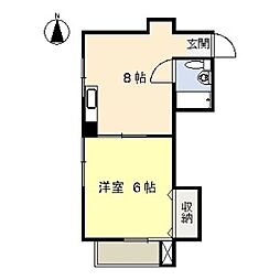 光ビル 1DKの間取図画像