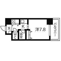 AXIS桜通内山 1Kの間取図画像