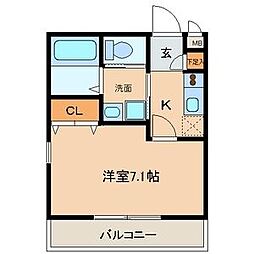 ドミールマルシェ 1Kの間取図画像