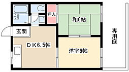 タウニーボリー 2DKの間取図画像