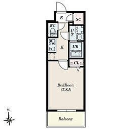 S-RESIDENCE尾頭橋beaute 1Kの間取図画像