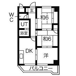 日進ビル 3DKの間取図画像