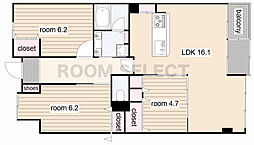 サンメールIMAIKE 3LDKの間取図画像