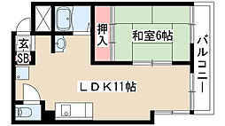 第2沢の井ビル 1LDKの間取図画像