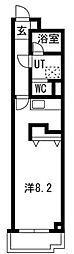 ミレニアム八田 1Kの間取図画像