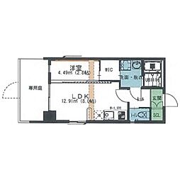 オリス丸の内 1LDKの間取図画像