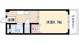 プラザコレージュ 1Kの間取図画像