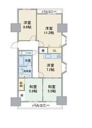 マリオン大曽根協同ビル 3LDKの間取図画像