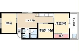 山田ハイツ 3DKの間取図画像