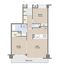 ジェームス湘南 2LDKの間取図画像