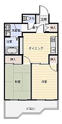Cent大田原 2DKの間取図画像
