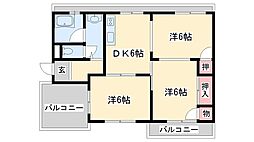 第103サガマンション 3DKの間取図画像