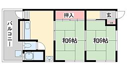 よしみ荘 2Kの間取図画像