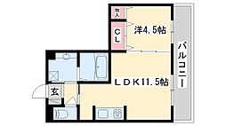 ベルフォーレ2 1LDKの間取図画像