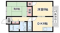 アゼリア 2DKの間取図画像