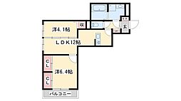 三木市大塚1丁目アパート 2LDKの間取図画像